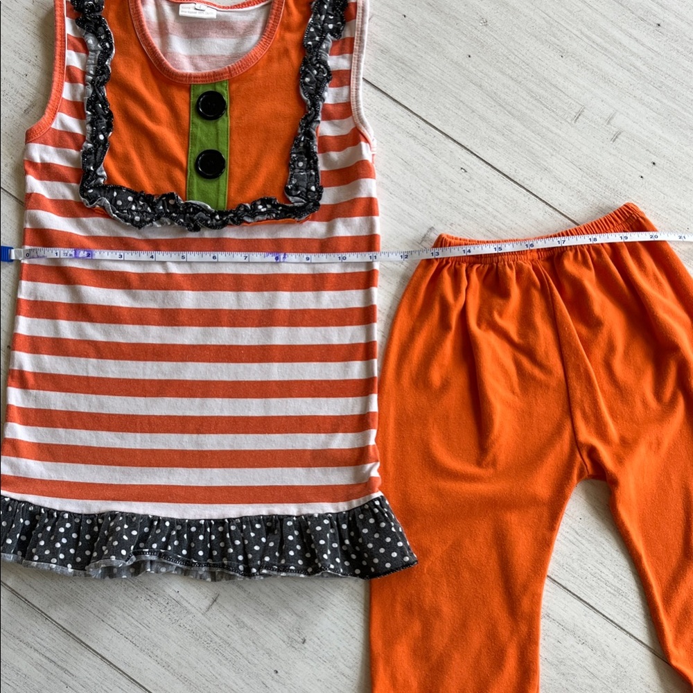 Fall Theme Striped Ruffle Outfit - Picture 4 of 4